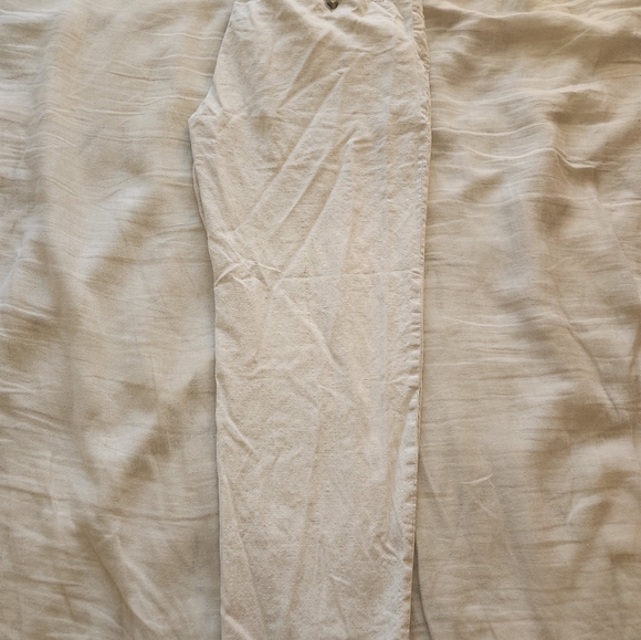 Cream Linen Pants - Picture 3 of 3